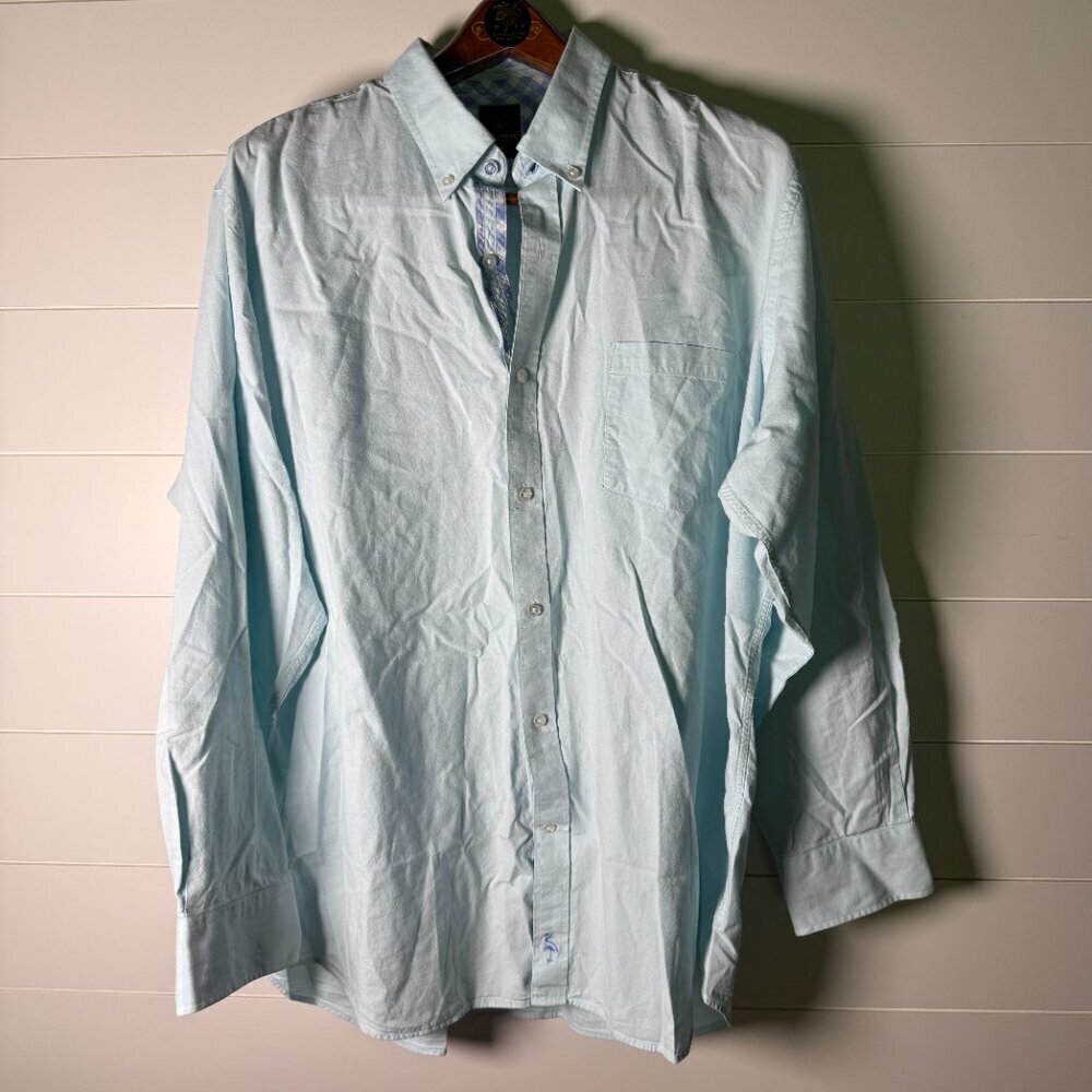 Tailorbyrd Longsleeve Button Down Light Aqua Shirt Sz XXL 100% Cotton